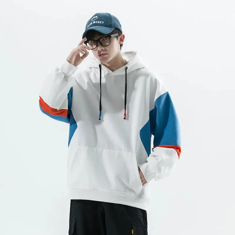 Loose Color blocked Pullover Hoodie