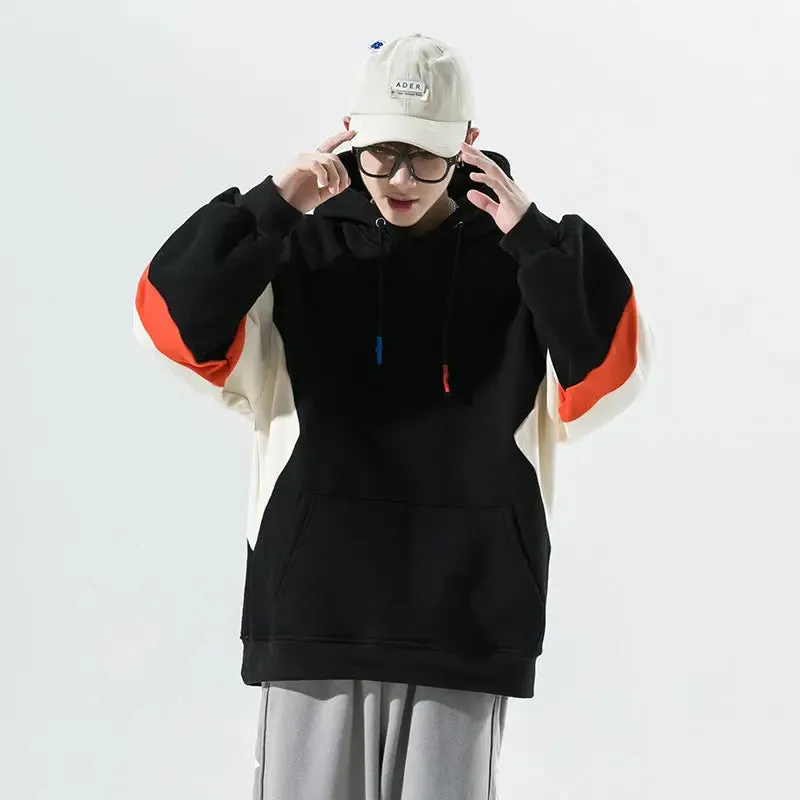 Loose Color blocked Pullover Hoodie