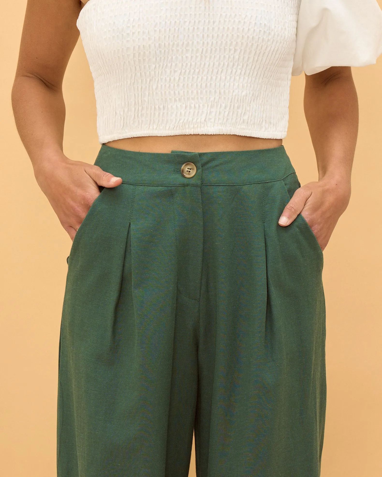 Maggie Forest Green Wide Leg Pants