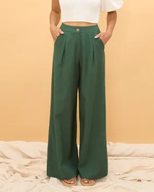 Maggie Forest Green Wide Leg Pants