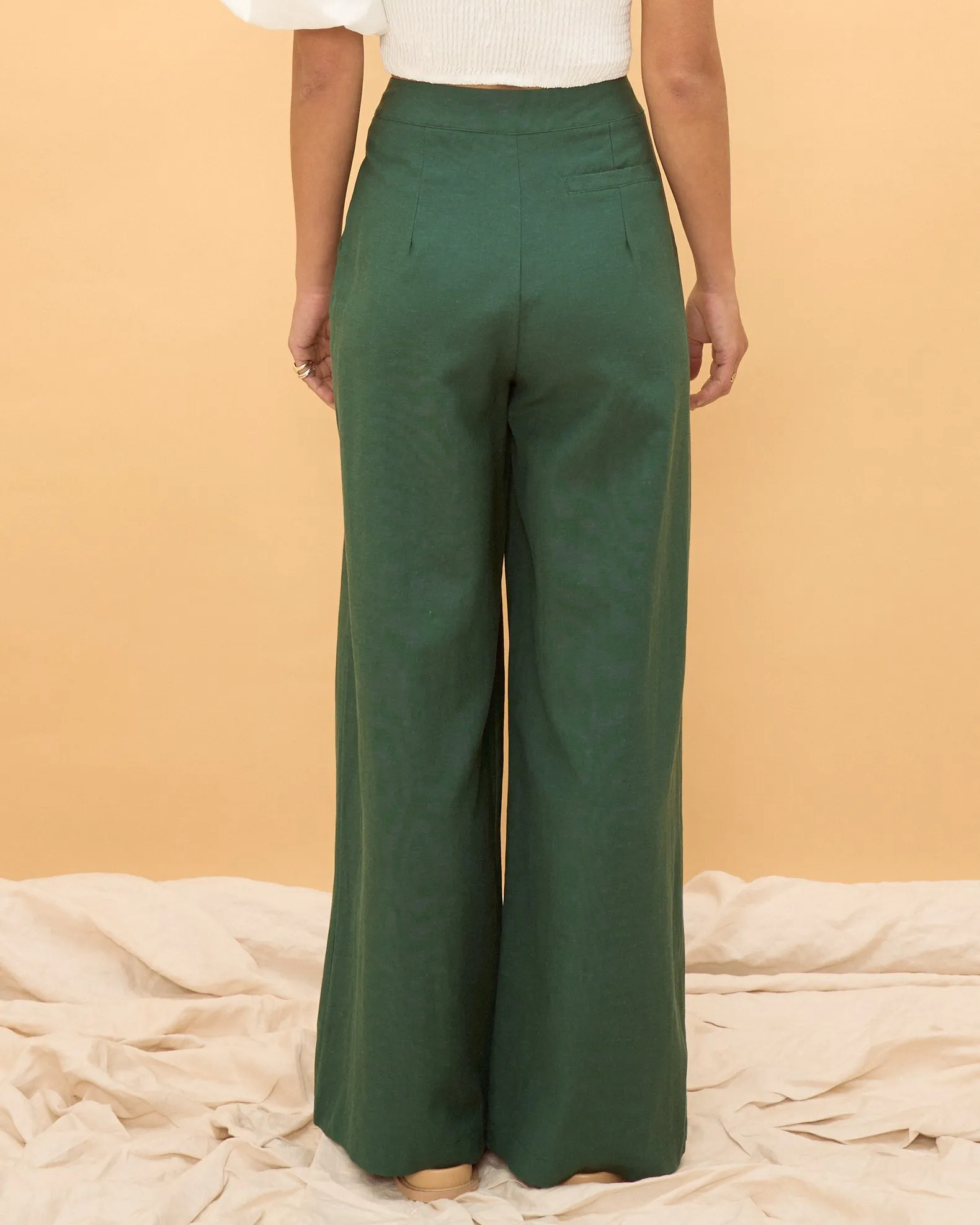 Maggie Forest Green Wide Leg Pants