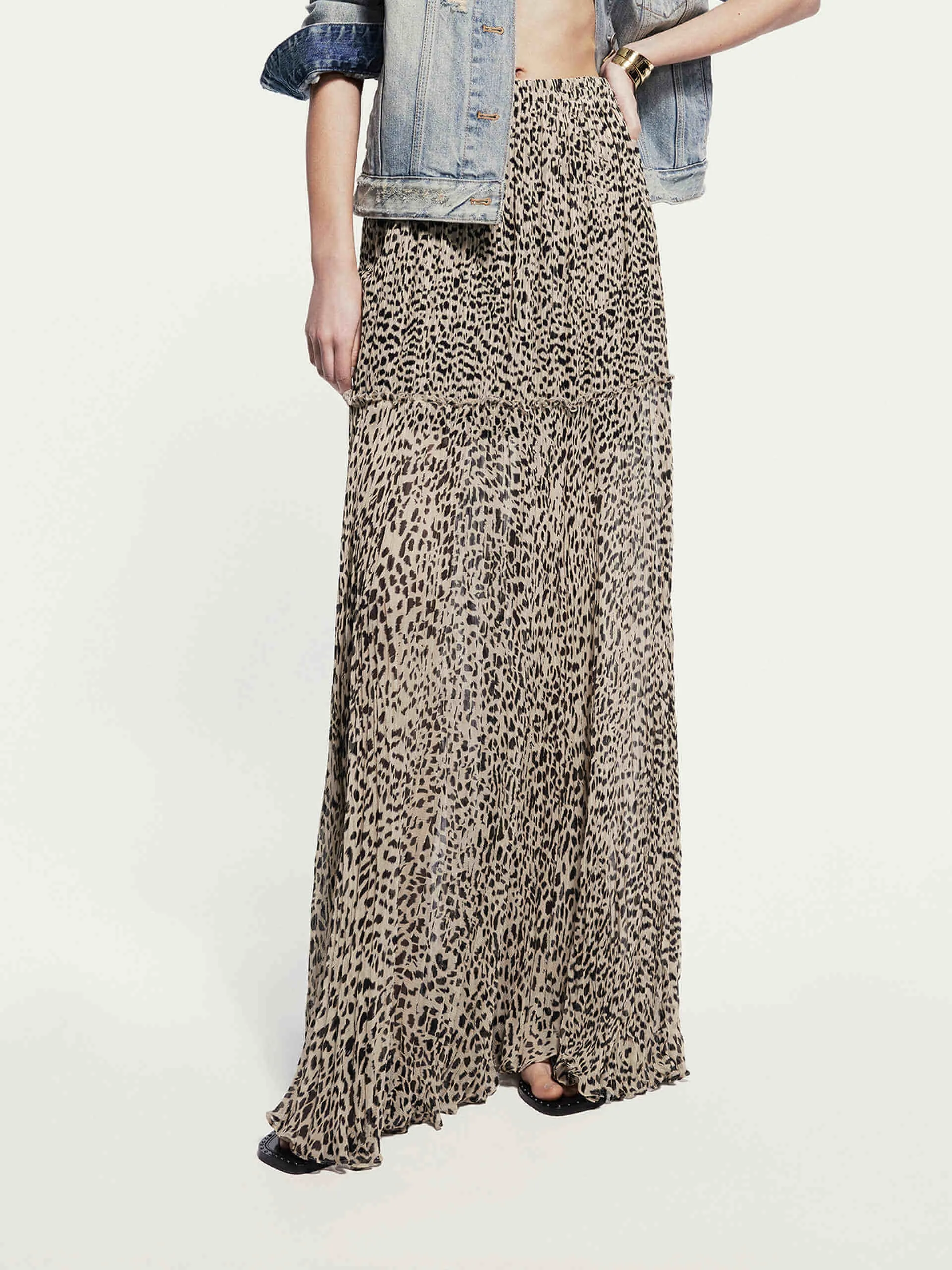 Maxi Leopard Print Skirt