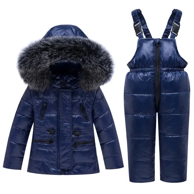 MOF Kids infant snowsuit boy girl parka coat & pants toddler snowsuit