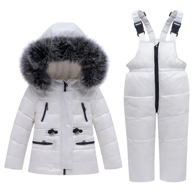 MOF Kids infant snowsuit boy girl parka coat & pants toddler snowsuit