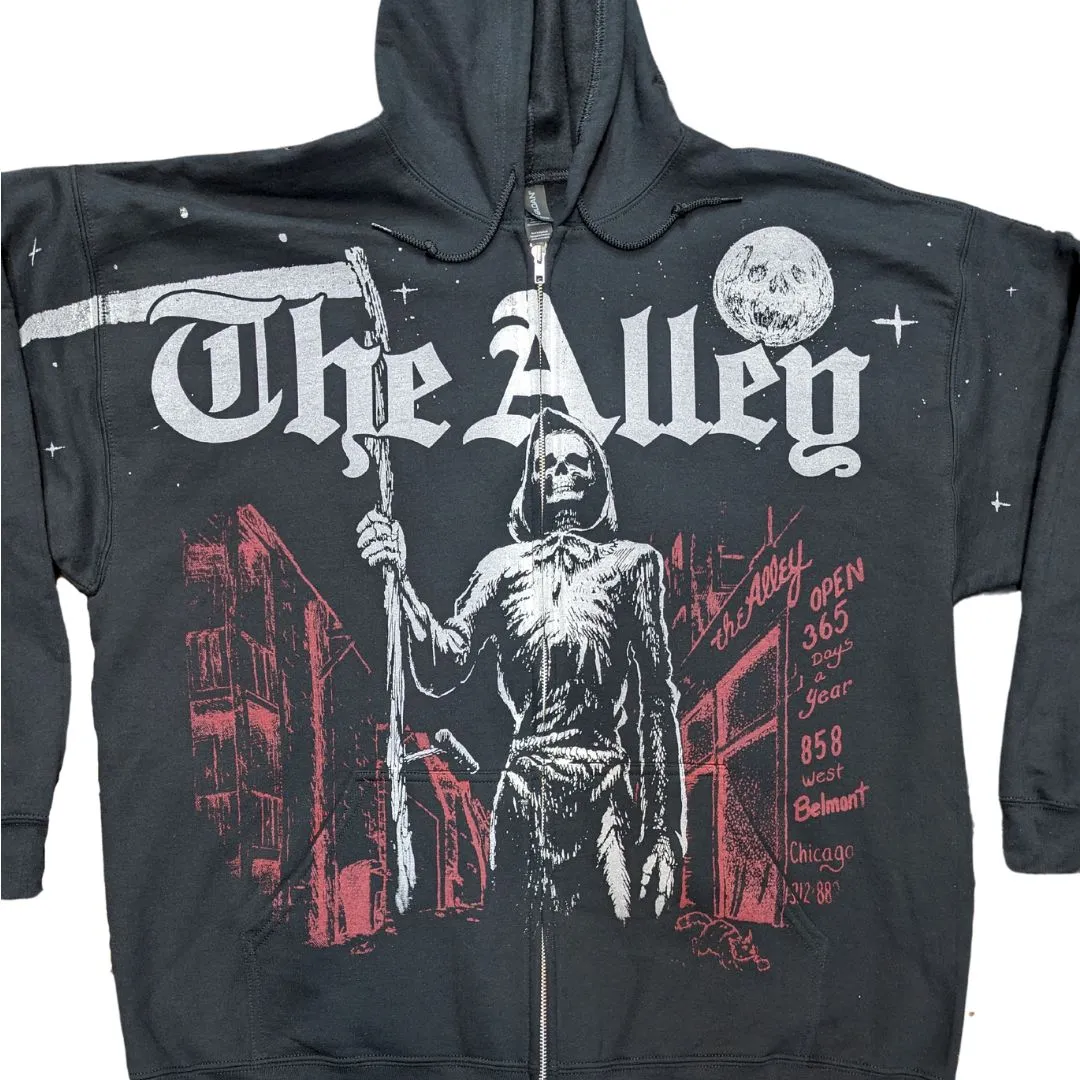 Monster Print Alley Red Reaper Hoodie