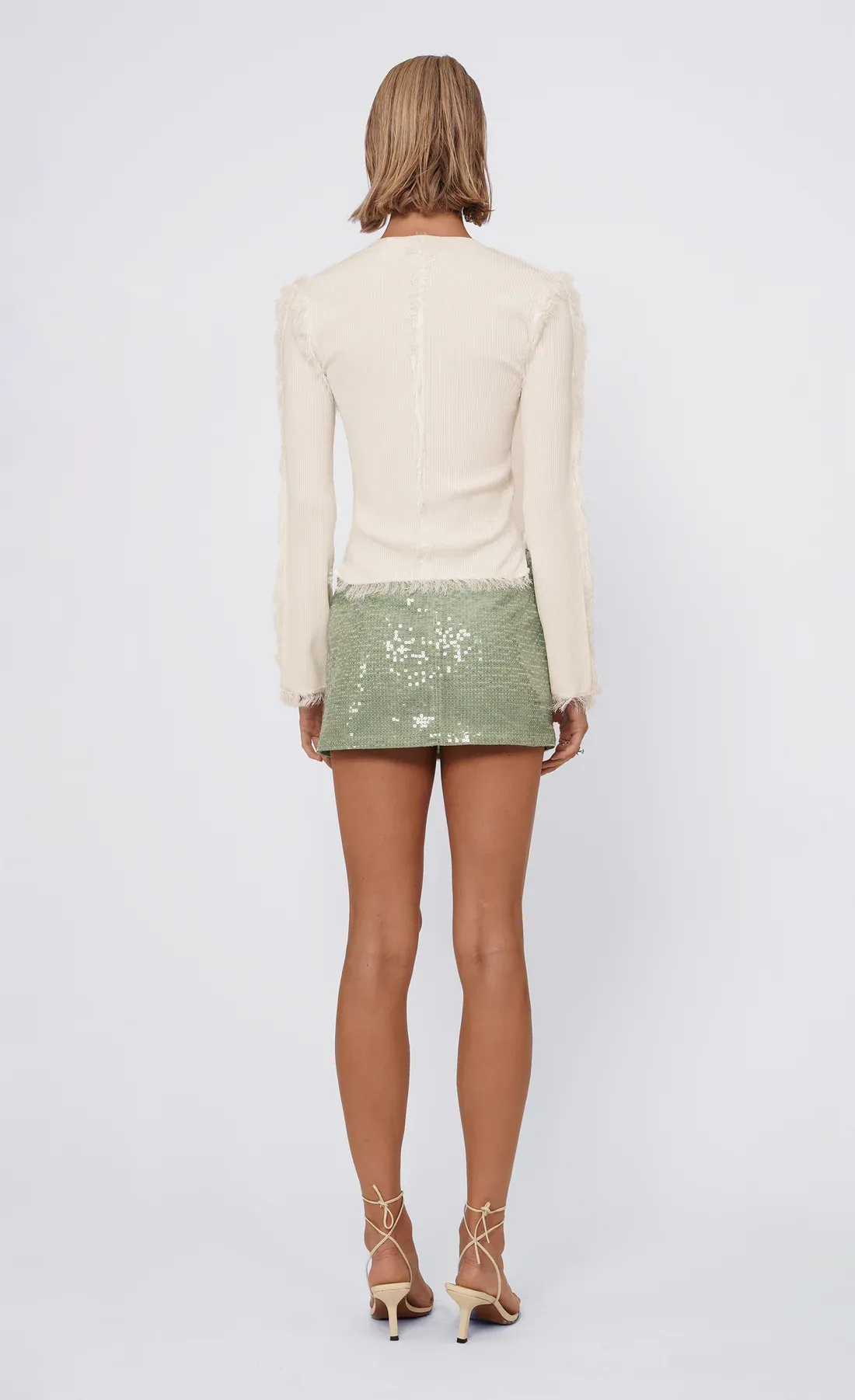 Nonchalant Christy Skirt in Sage Sequin