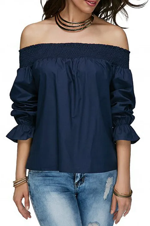 Off the Shoulder Bowknot Blouse