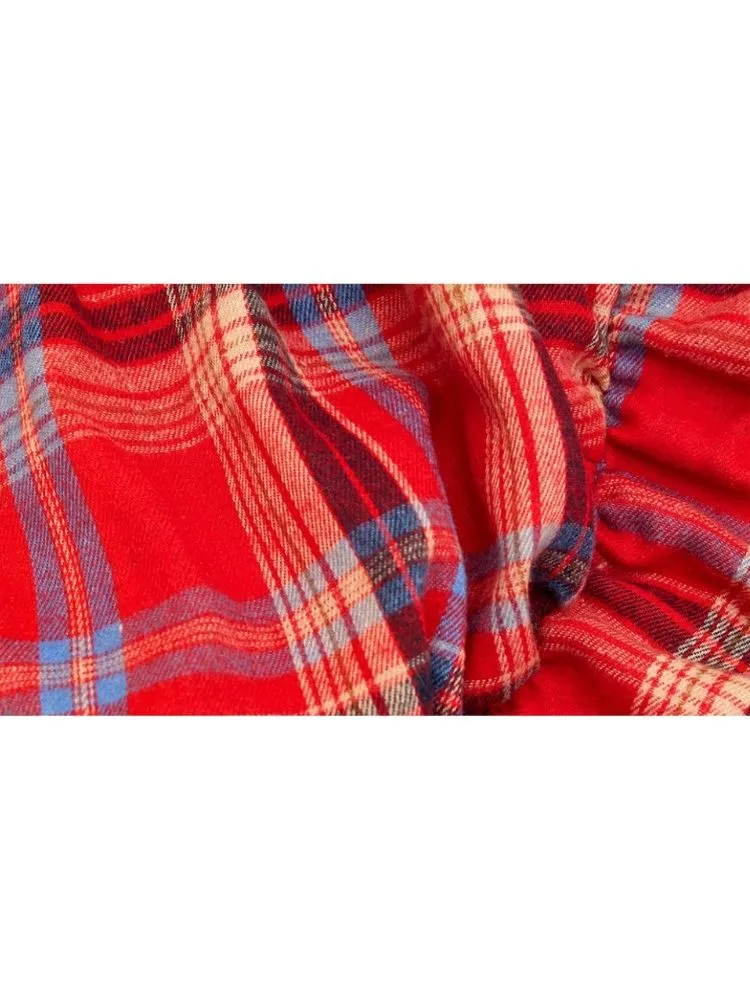 Off-the-shoulder plaid mini dress【s0000001880】