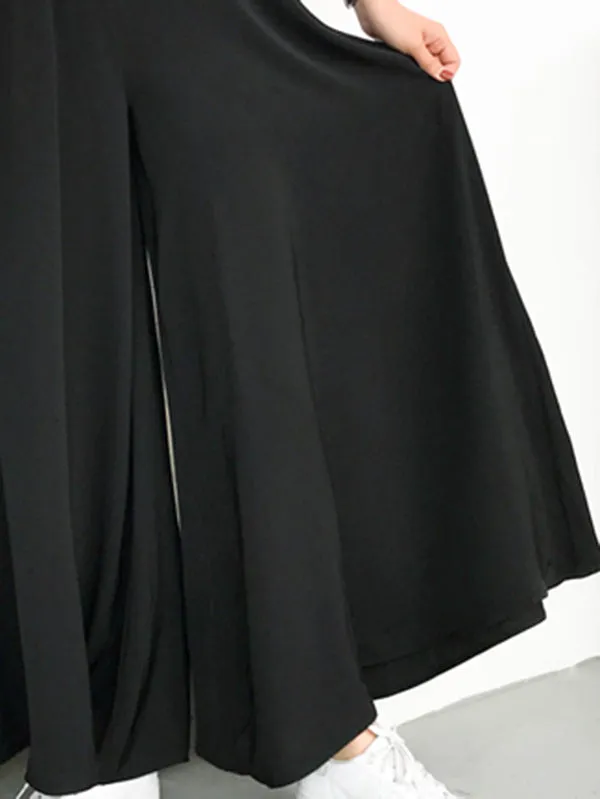 Original Solid Column Wide Leg Pants