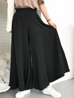 Original Solid Column Wide Leg Pants