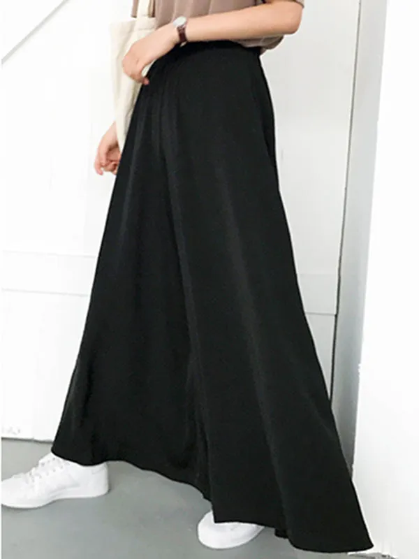 Original Solid Column Wide Leg Pants