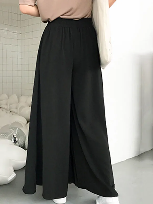 Original Solid Column Wide Leg Pants