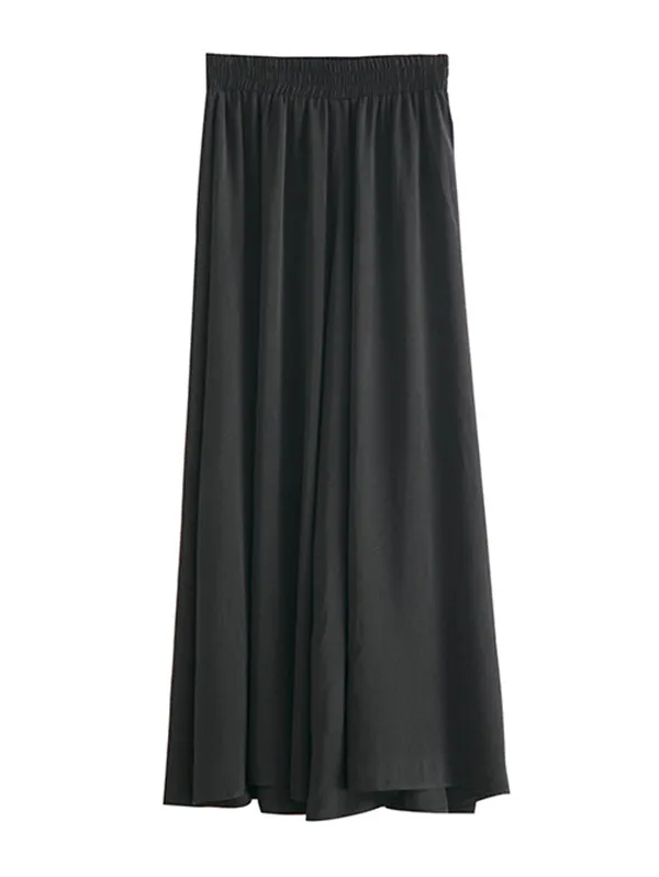 Original Solid Column Wide Leg Pants