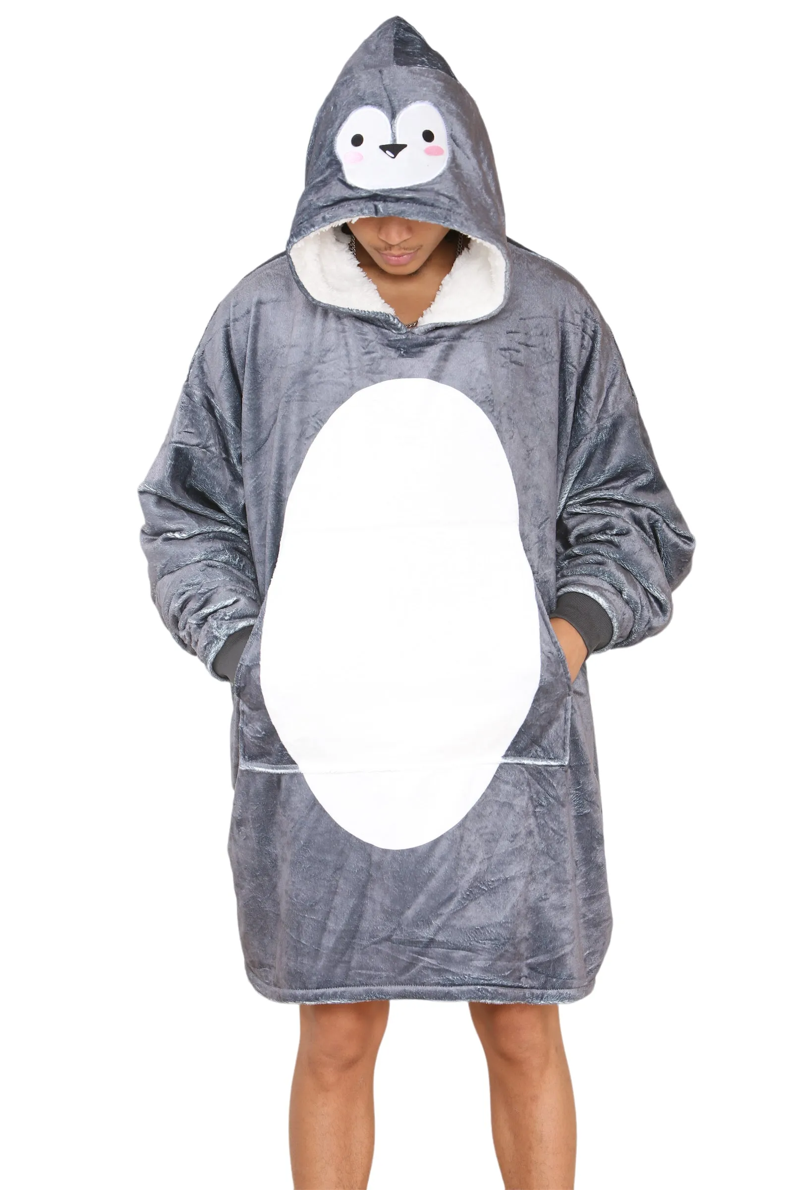 Penguin Face Printed Hoodie