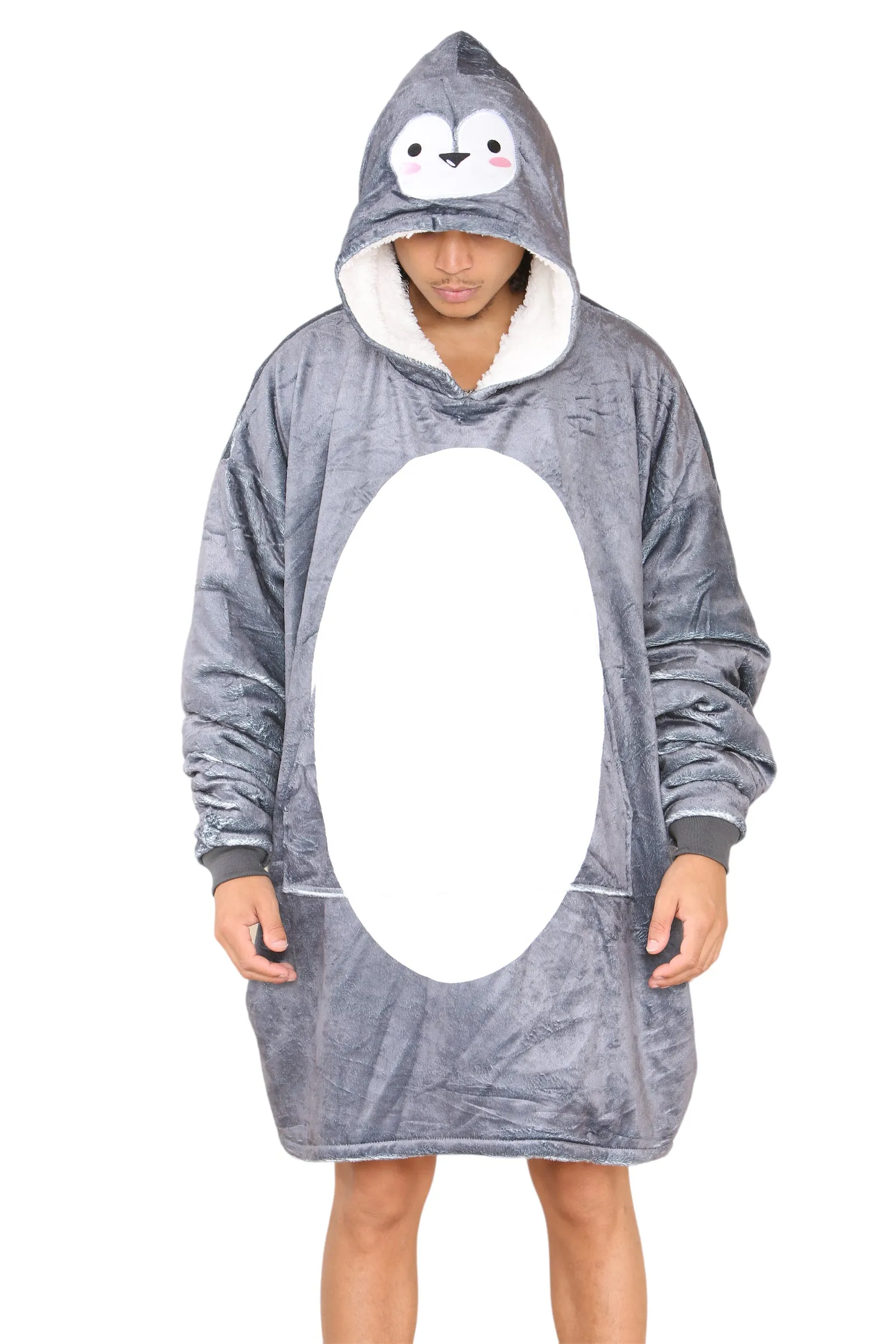 Penguin Face Printed Hoodie