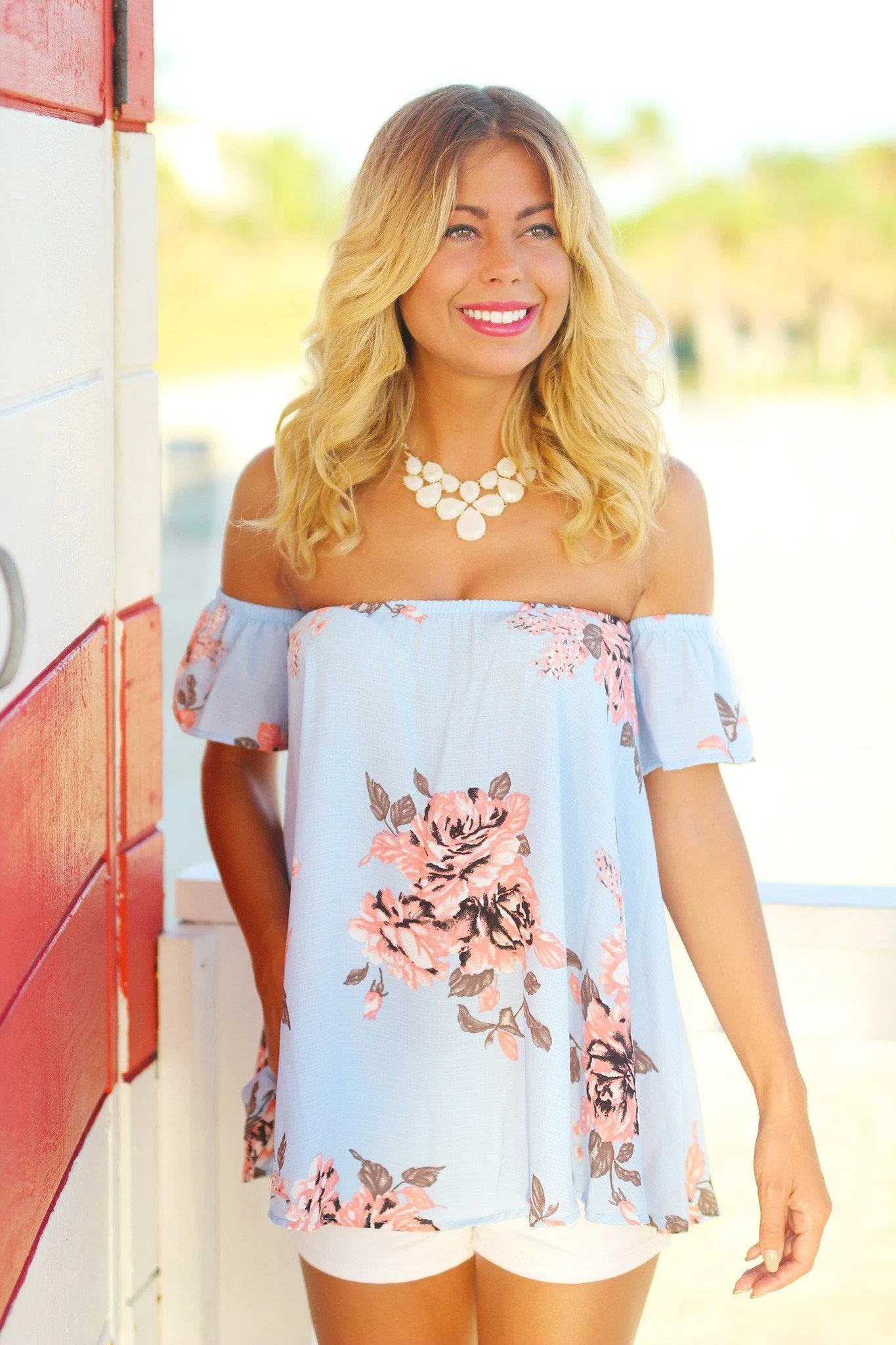 Periwinkle Off Shoulder Top