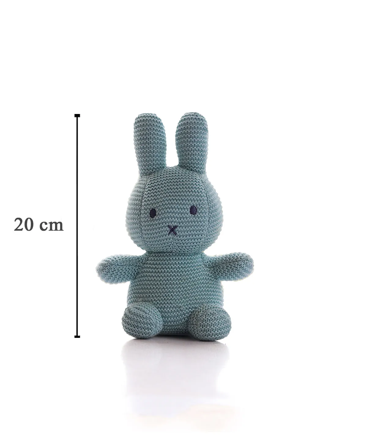 Peter Bunny Cotton Knitted Stuffed Soft Toy for Babies & Kids (Sky Blue)