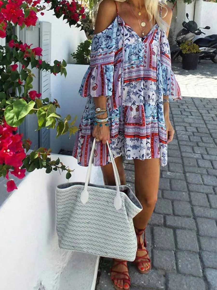 Print Off Shoulder Dress