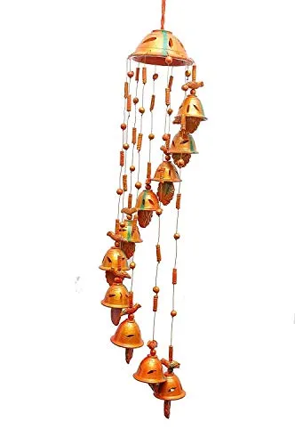 PS SHEVIN@WindChimes Hanging Bell for Good Luck Terracotta Wind Chime Home Decorative Hanging Bell for Outdoor Garden Home Office_zs8