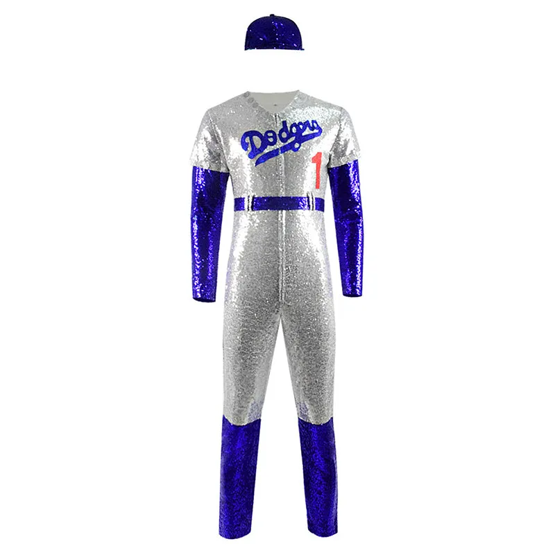 Rocketman Cosplay Elton John Dodgers Costume Baseball Uniform Halloween Cosplay Costume