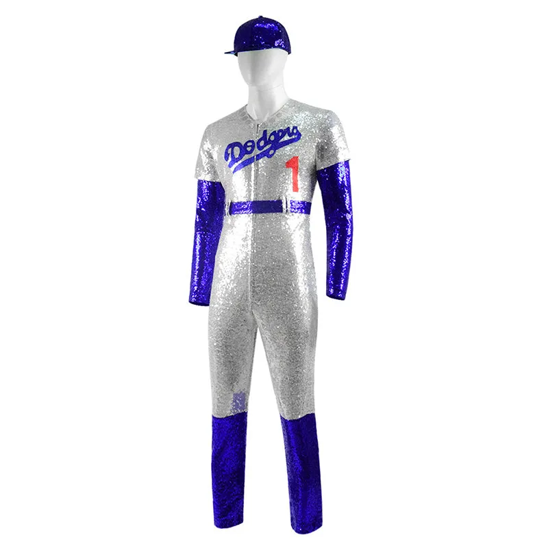 Rocketman Cosplay Elton John Dodgers Costume Baseball Uniform Halloween Cosplay Costume