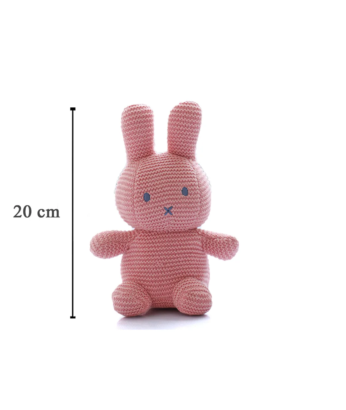 Rosie Rattle Bunny Cotton Knitted Stuffed Soft Toy for Babies & Kids (Blossom)