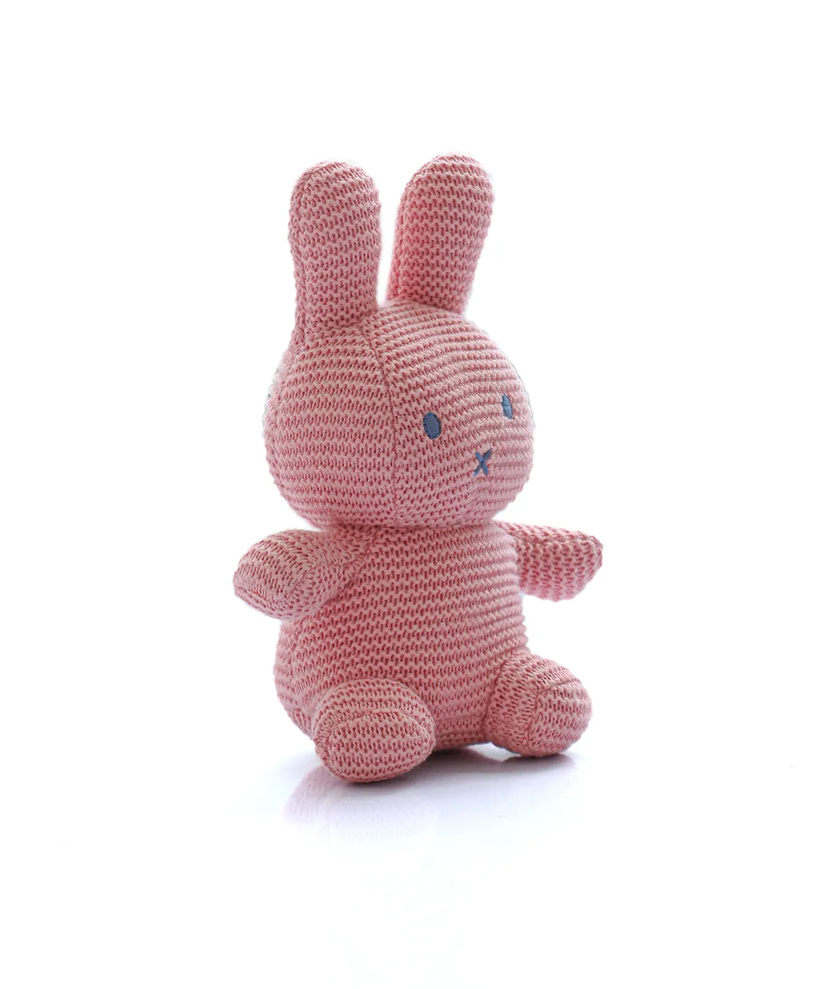 Rosie Rattle Bunny Cotton Knitted Stuffed Soft Toy for Babies & Kids (Blossom)