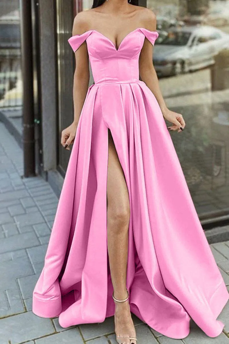 Sexy Off-the-Shoulder A-Line Prom Gown Evening Dress