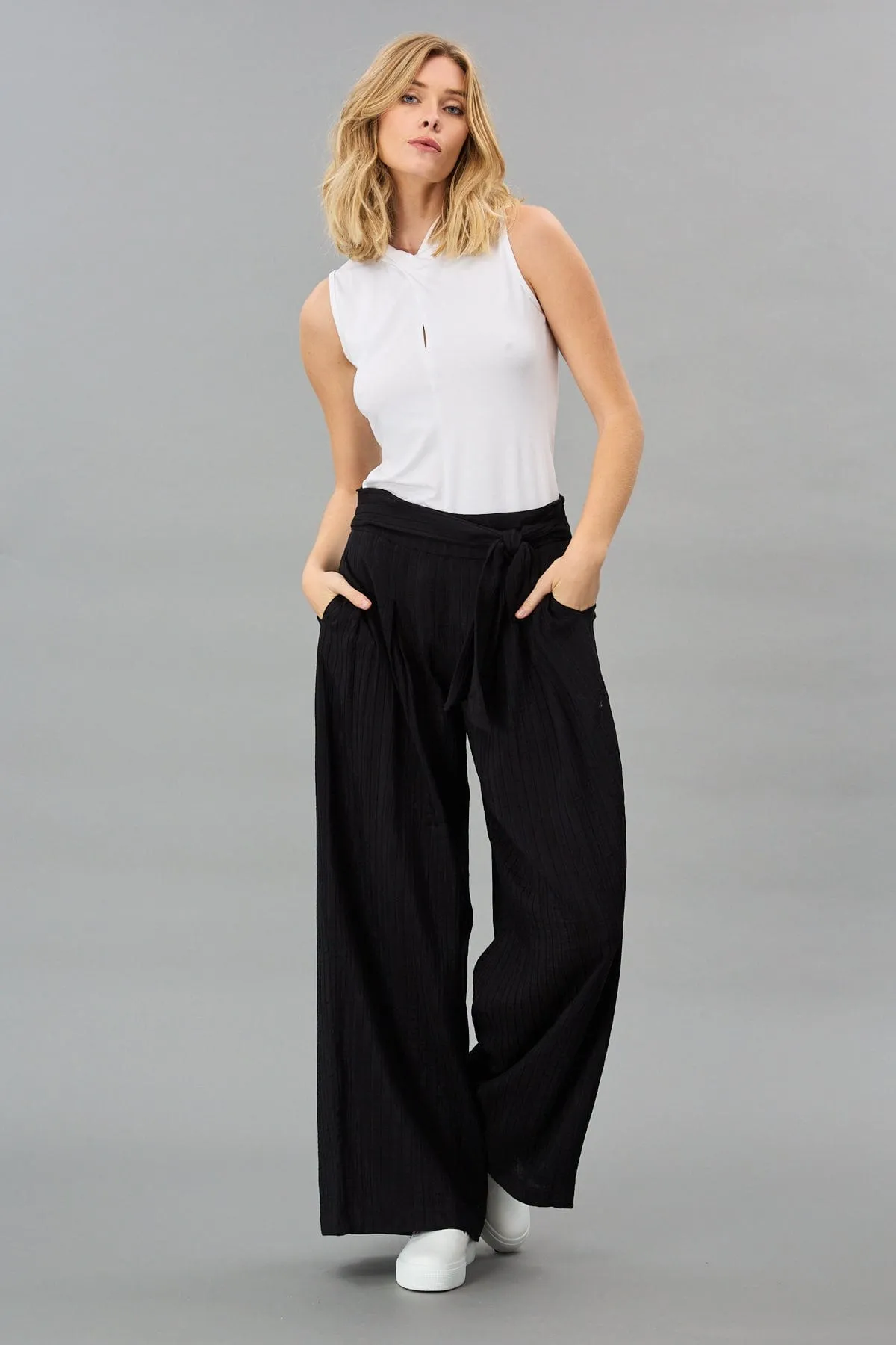 Shadow Stripe Wide Leg Pant