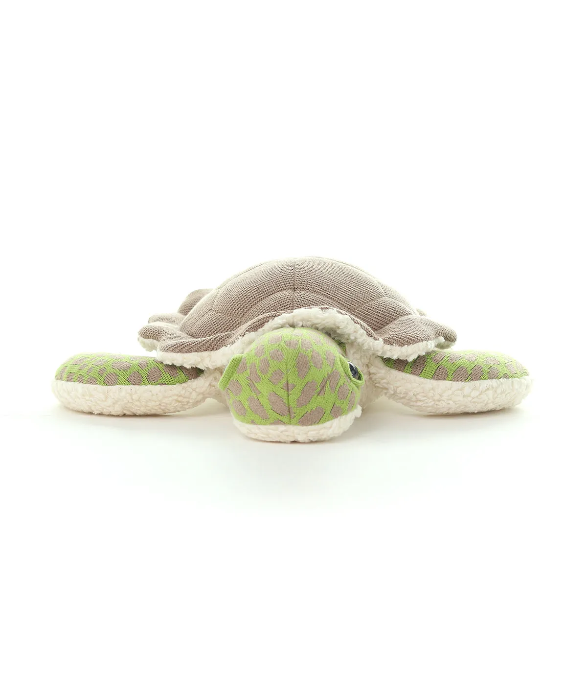 Shelly Tortoise Cotton Knitted Stuffed Soft Toy (Dove Beige & Medium Green)