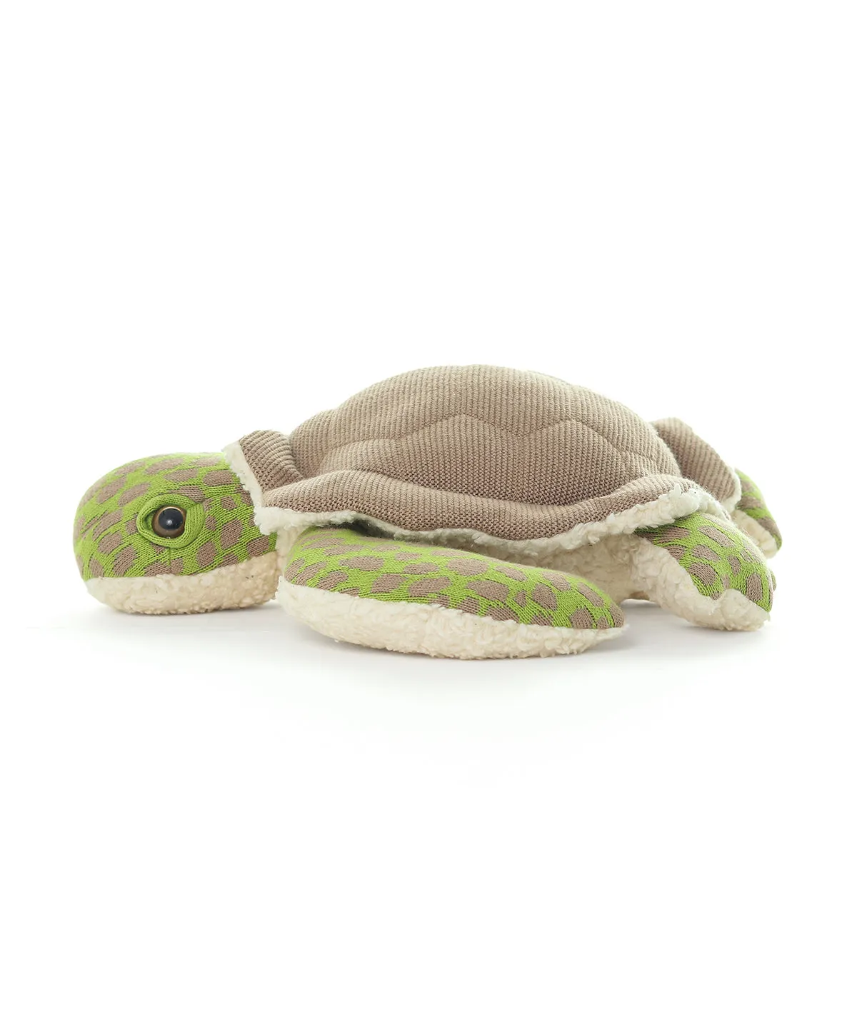 Shelly Tortoise Cotton Knitted Stuffed Soft Toy (Dove Beige & Medium Green)