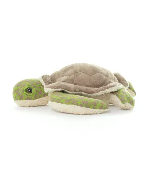 Shelly Tortoise Cotton Knitted Stuffed Soft Toy (Dove Beige & Medium Green)