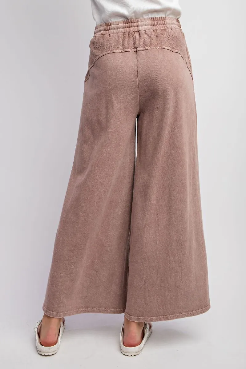 Terry Wide Leg Pants by Easel - Rosewood