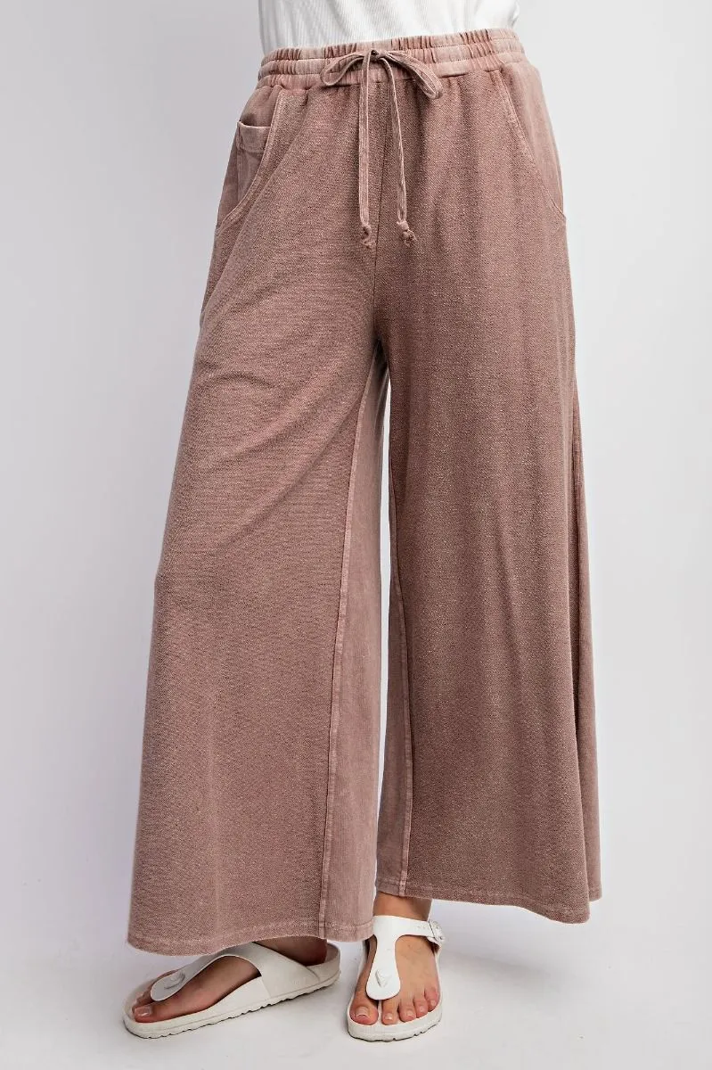 Terry Wide Leg Pants by Easel - Rosewood