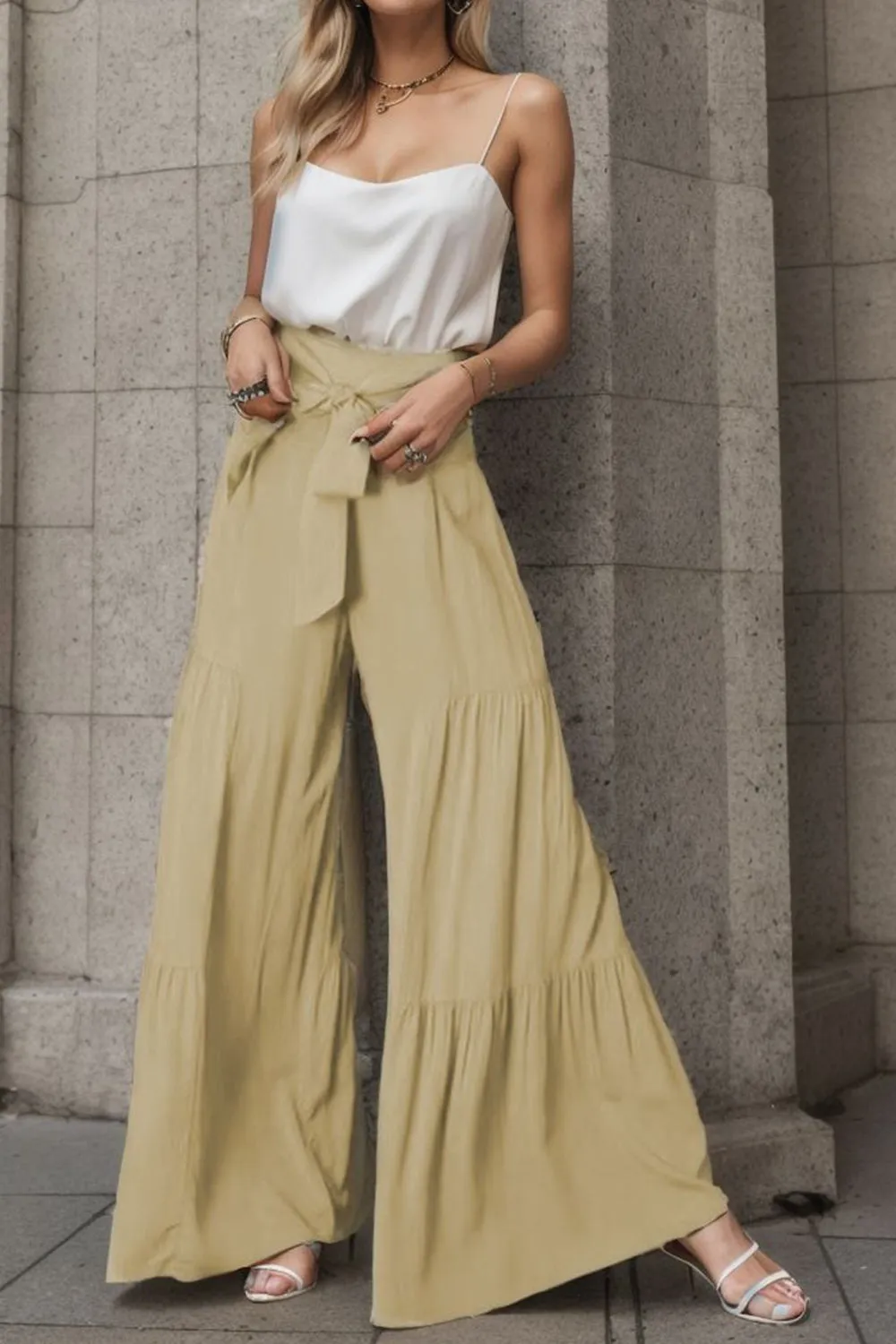 Tied Wide Leg Pants