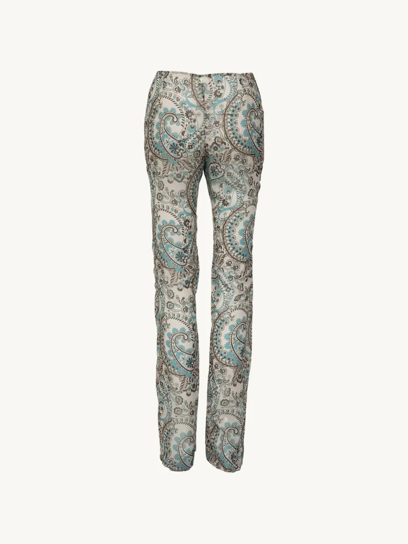 Tommy Pants Turquoise Paisley