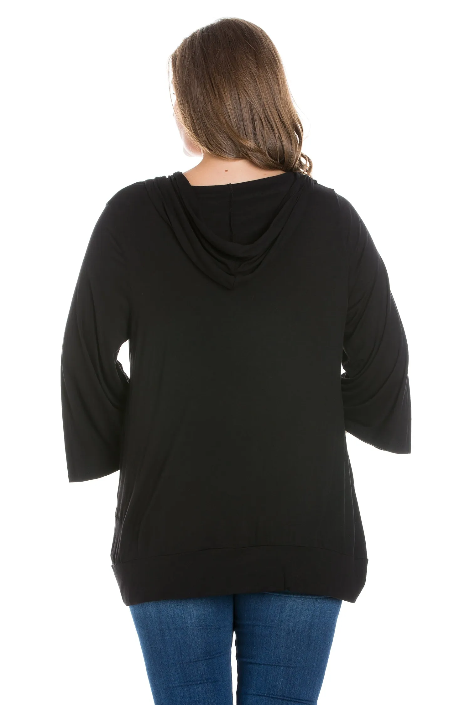 Trendy Oversized Plus Size Fashion Hoodie Top