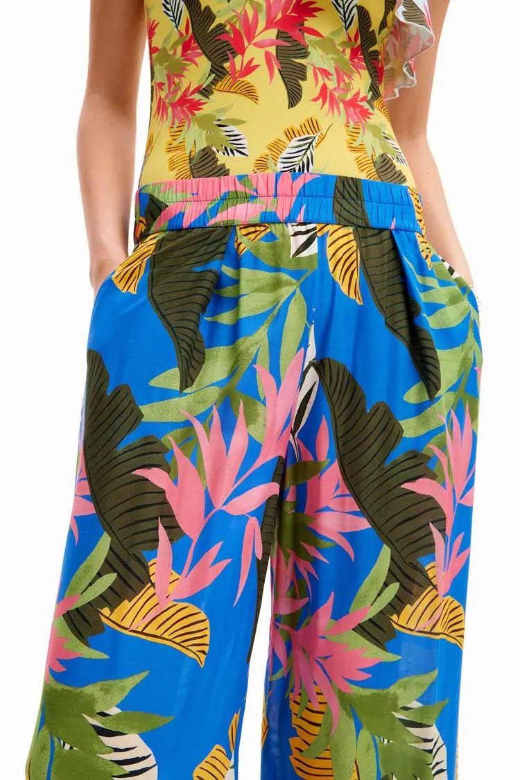 Tropical Wide Leg Trousers