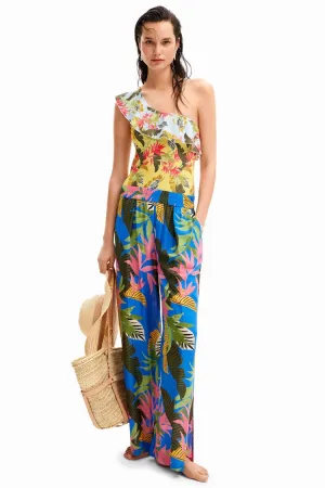 Tropical Wide Leg Trousers