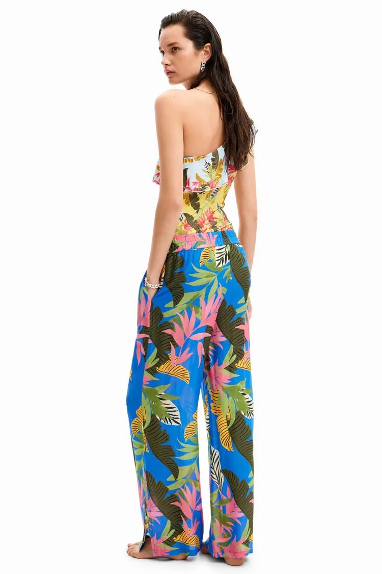 Tropical Wide Leg Trousers