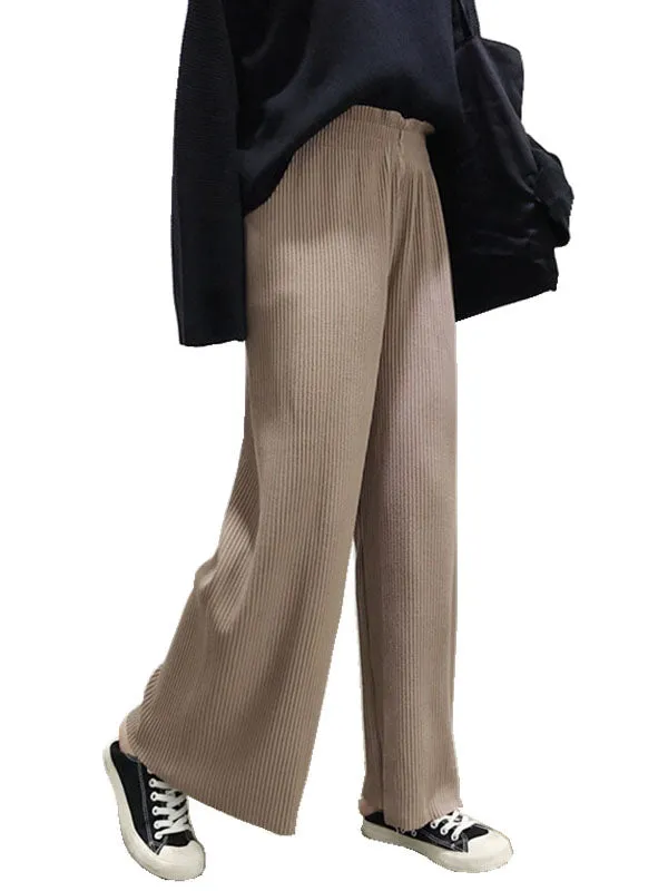 Urban Loose Wide Leg Solid Color Pants