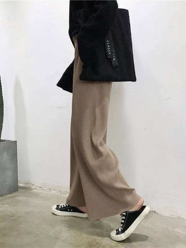 Urban Loose Wide Leg Solid Color Pants