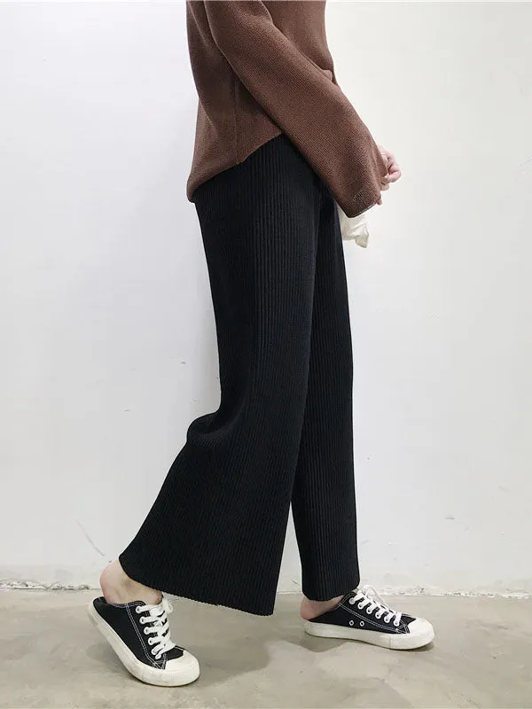 Urban Loose Wide Leg Solid Color Pants