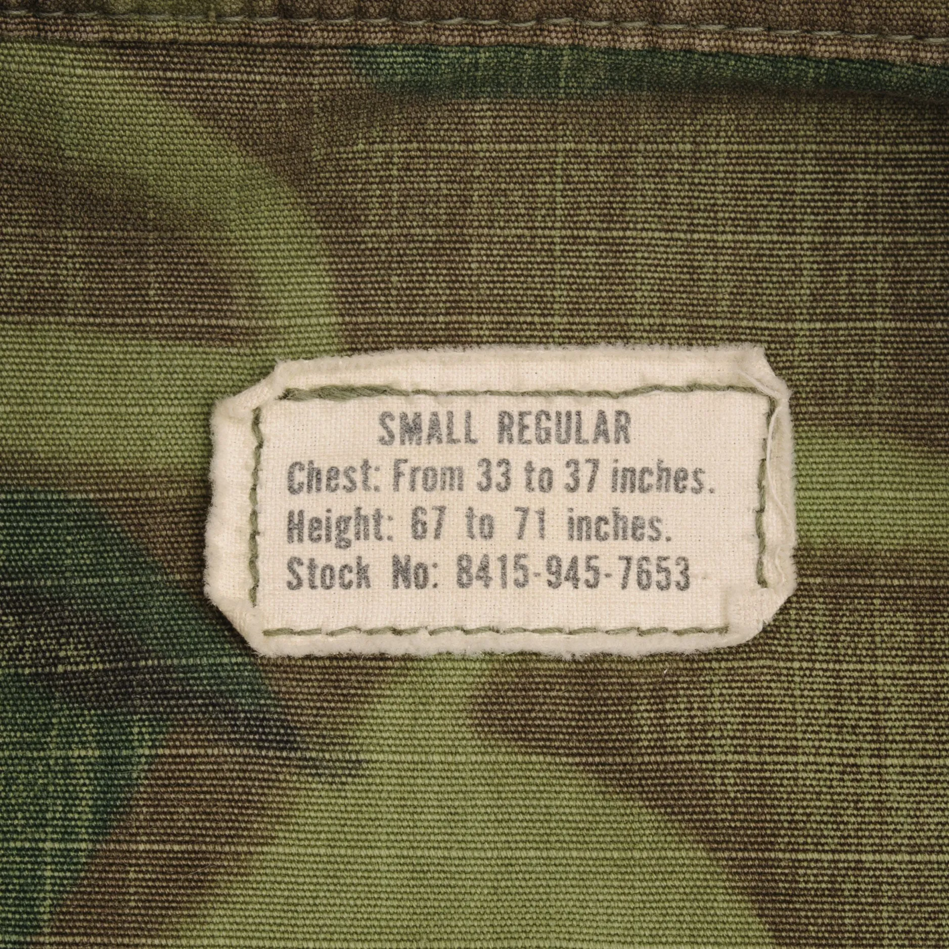 VINTAGE US ARMY TROPICAL COMBAT CAMO JACKET 5RD PAT 1970 VIETNAM WAR SMALL REG