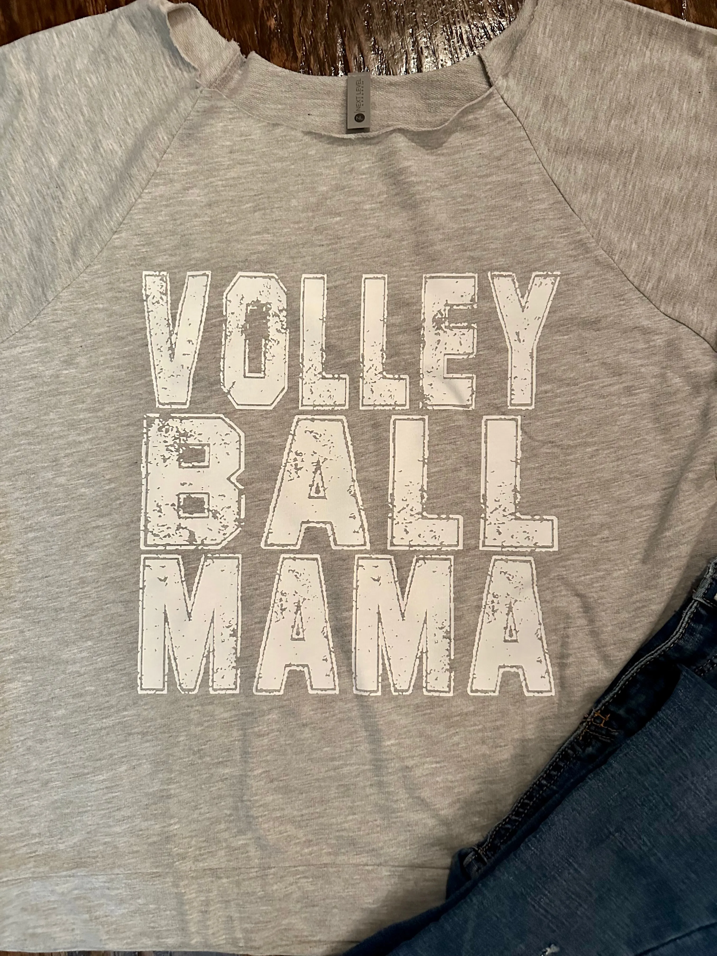 Volleyball Mom Off-The-Shoulder Sweatshirt