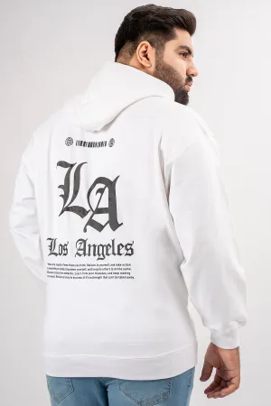 White LA Loose Fit Graphic Hoodie (Plus Size) - S24 - MH0096P